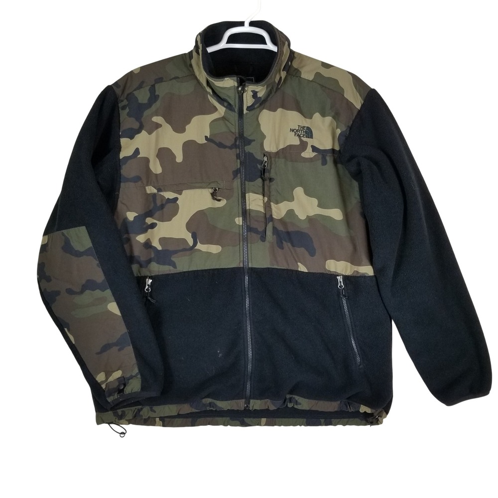 The North Face Denali Fleece Jacket Mens XXL Black Camo‎ Full Zip Gorpcore Coat